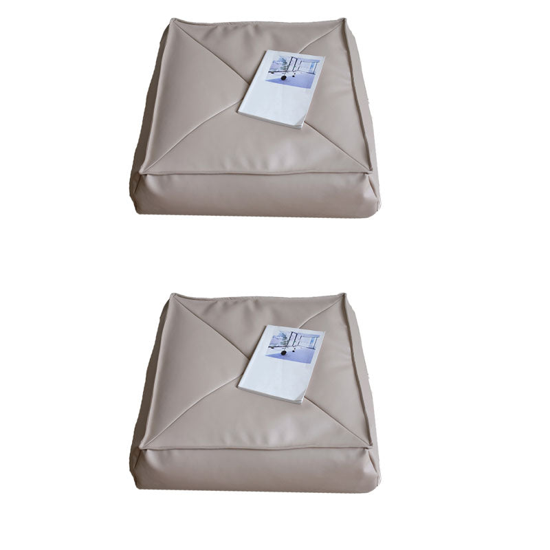 Modern Pouf Ottoman PU Leather Upholstered Solid Color Tear Resistant Square Ottoman Light Gray 2 Piece Set Clearhalo 'furn' 'furn_ottomans_poufs' 'Furniture' 'Living Room Furniture' 'Ottomans & Poufs' 'ottomans_poufs' 6651759