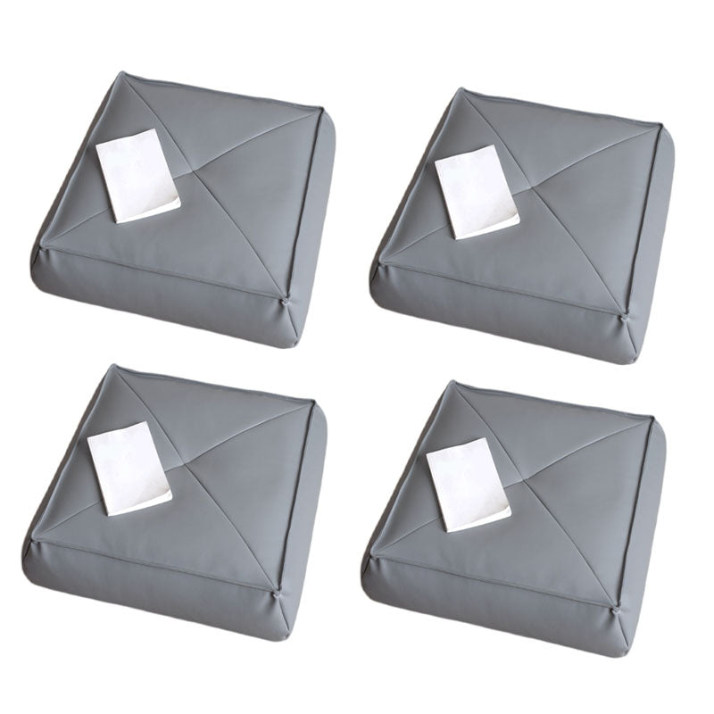 Modern Pouf Ottoman PU Leather Upholstered Solid Color Tear Resistant Square Ottoman Gray 4 Piece Set Clearhalo 'furn' 'furn_ottomans_poufs' 'Furniture' 'Living Room Furniture' 'Ottomans & Poufs' 'ottomans_poufs' 6651773