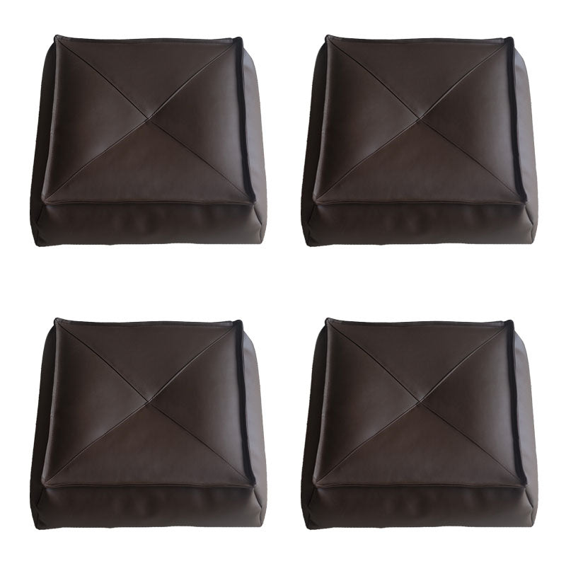 Modern Pouf Ottoman PU Leather Upholstered Solid Color Tear Resistant Square Ottoman Coffee 4 Piece Set Clearhalo 'furn' 'furn_ottomans_poufs' 'Furniture' 'Living Room Furniture' 'Ottomans & Poufs' 'ottomans_poufs' 6651783
