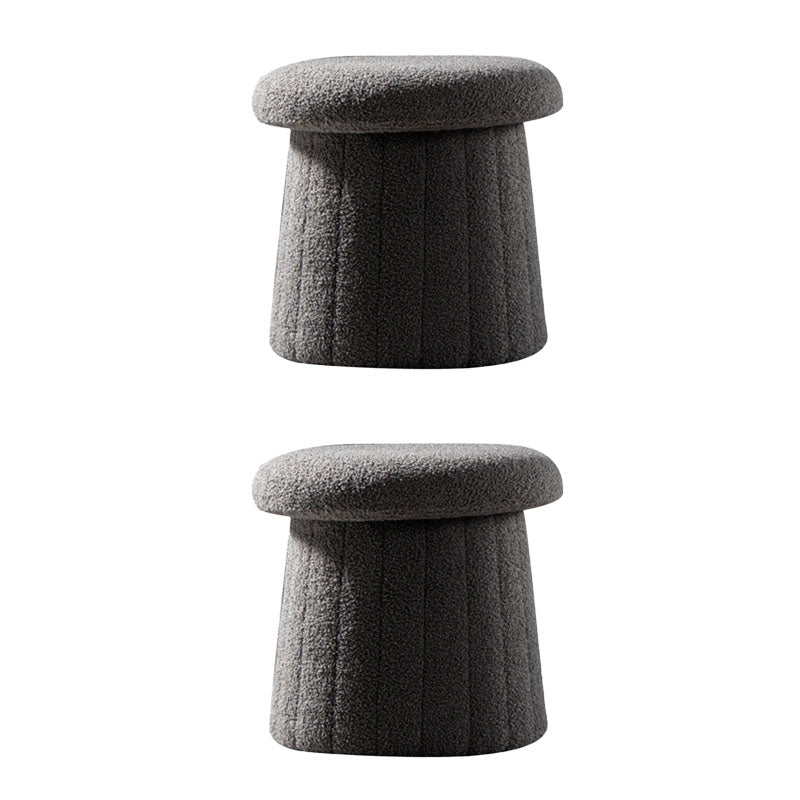 Modern Multi Colors Pouf Round Resistant Pouf for Drawing Room 15.7"L x 15.7"W x 14.6"H Dark Gray 2 Piece Set Clearhalo 'furn' 'furn_ottomans_poufs' 'Furniture' 'Living Room Furniture' 'Ottomans & Poufs' 'ottomans_poufs' 6651807