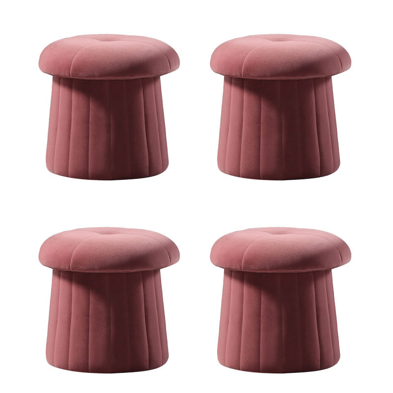 Modern Multi Colors Pouf Round Resistant Pouf for Drawing Room 16.5"L x 16.5"W x 15.4"H Pink 4 Piece Set Clearhalo 'furn' 'furn_ottomans_poufs' 'Furniture' 'Living Room Furniture' 'Ottomans & Poufs' 'ottomans_poufs' 6651822