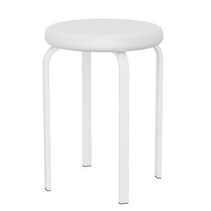 Modern Round Standard Solid Color Water Resistant Standard for Home Decor Gloss White 1 Piece Clearhalo 'furn' 'furn_ottomans_poufs' 'Furniture' 'Living Room Furniture' 'Ottomans & Poufs' 'ottomans_poufs' 6651839