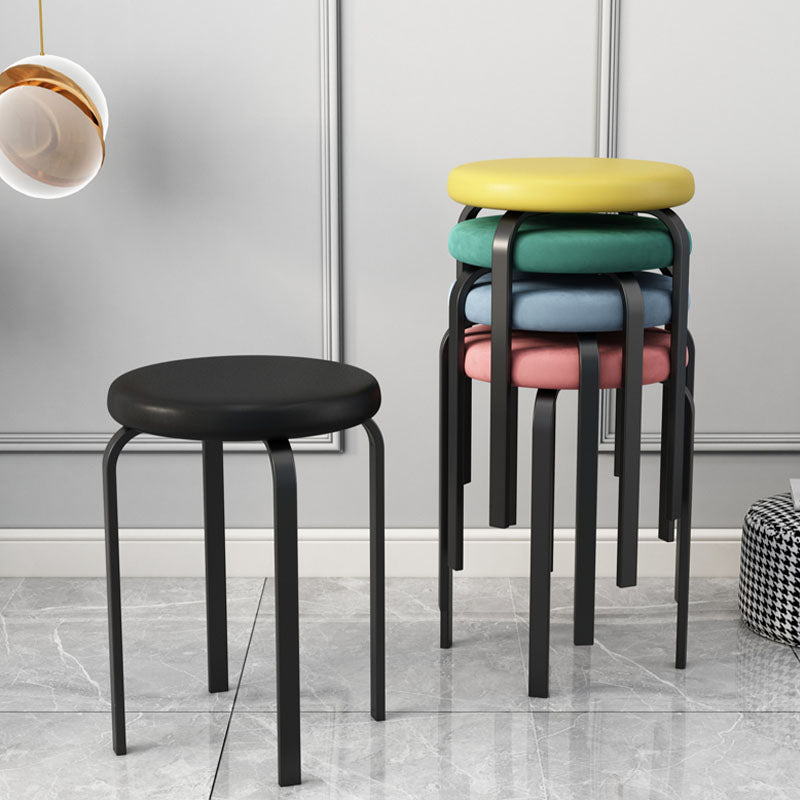 Modern Round Standard Solid Color Water Resistant Standard for Home Decor Clearhalo 'furn' 'furn_ottomans_poufs' 'Furniture' 'Living Room Furniture' 'Ottomans & Poufs' 'ottomans_poufs' 6651841