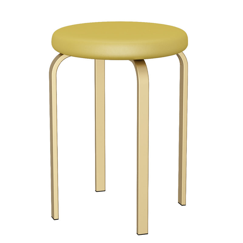 Modern Round Standard Solid Color Water Resistant Standard for Home Decor Yellow 1 Piece Clearhalo 'furn' 'furn_ottomans_poufs' 'Furniture' 'Living Room Furniture' 'Ottomans & Poufs' 'ottomans_poufs' 6651843