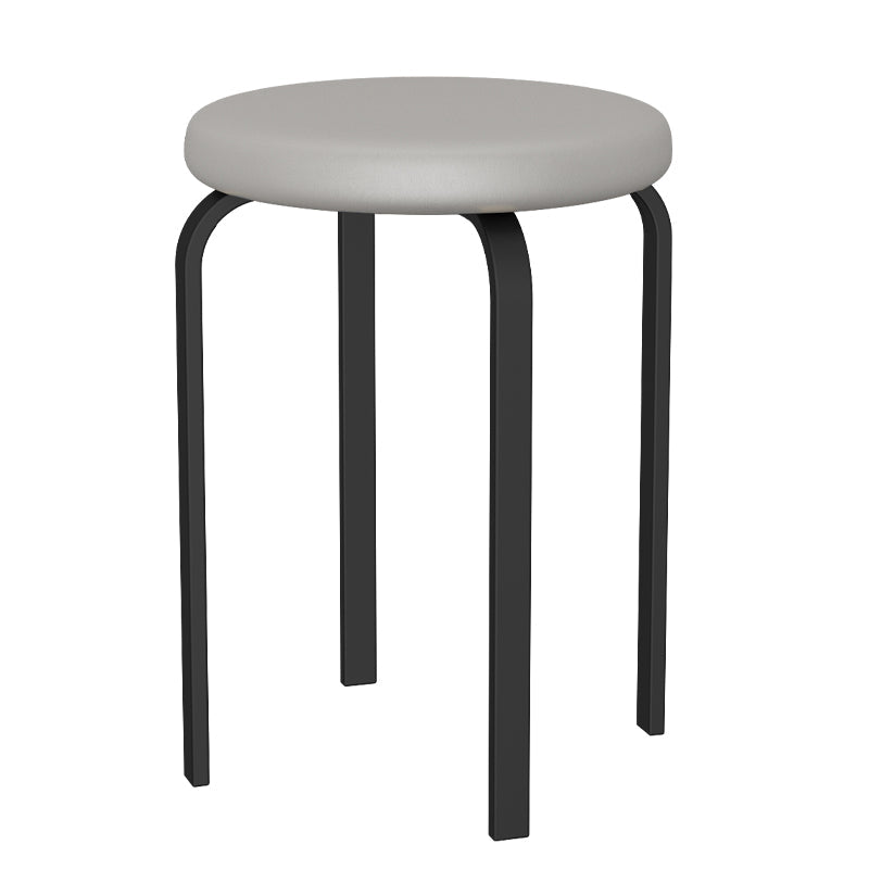 Modern Round Standard Solid Color Water Resistant Standard for Home Decor Dark Gray 1 Piece Clearhalo 'furn' 'furn_ottomans_poufs' 'Furniture' 'Living Room Furniture' 'Ottomans & Poufs' 'ottomans_poufs' 6651847