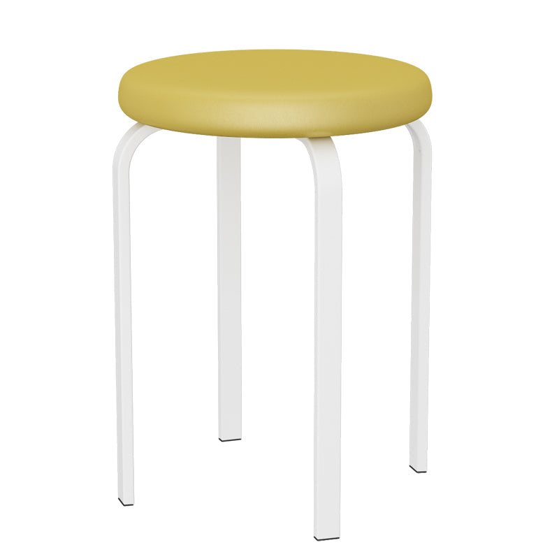 Modern Round Standard Solid Color Water Resistant Standard for Home Decor Light Yellow 1 Piece Clearhalo 'furn' 'furn_ottomans_poufs' 'Furniture' 'Living Room Furniture' 'Ottomans & Poufs' 'ottomans_poufs' 6651852