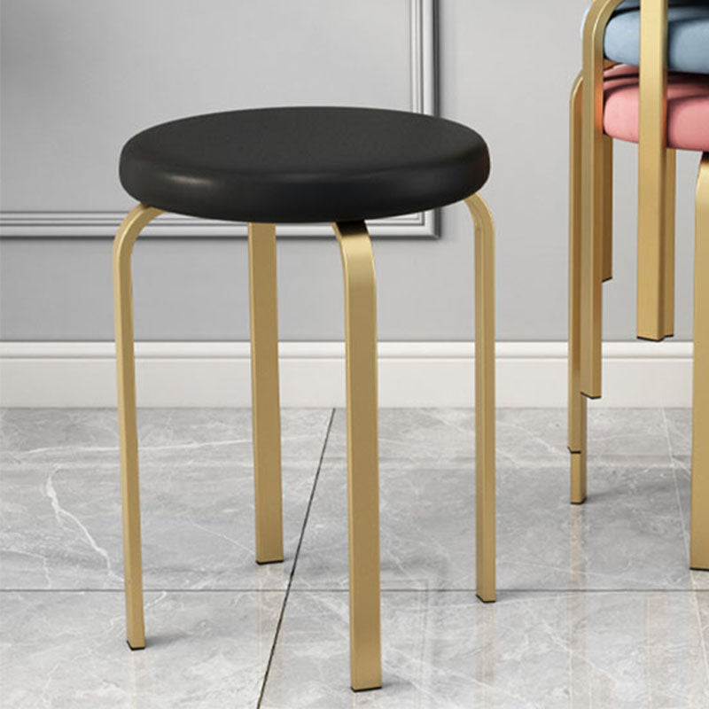 Modern Round Standard Solid Color Water Resistant Standard for Home Decor Gloss Black 1 Piece Clearhalo 'furn' 'furn_ottomans_poufs' 'Furniture' 'Living Room Furniture' 'Ottomans & Poufs' 'ottomans_poufs' 6651857