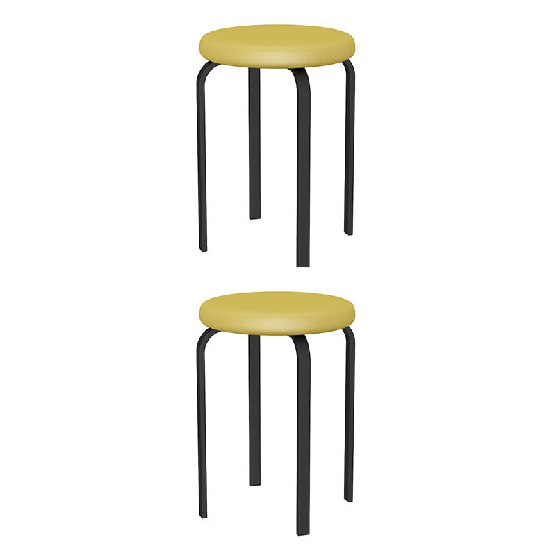 Modern Round Standard Solid Color Water Resistant Standard for Home Decor Ginger 2 Piece Set Clearhalo 'furn' 'furn_ottomans_poufs' 'Furniture' 'Living Room Furniture' 'Ottomans & Poufs' 'ottomans_poufs' 6651864