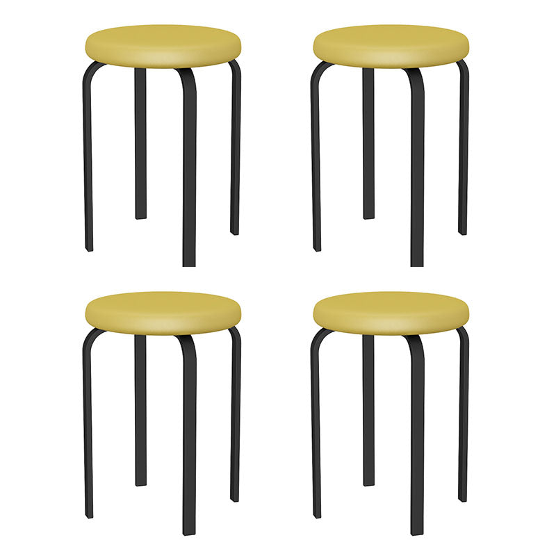 Modern Round Standard Solid Color Water Resistant Standard for Home Decor Ginger 4 Piece Set Clearhalo 'furn' 'furn_ottomans_poufs' 'Furniture' 'Living Room Furniture' 'Ottomans & Poufs' 'ottomans_poufs' 6651865