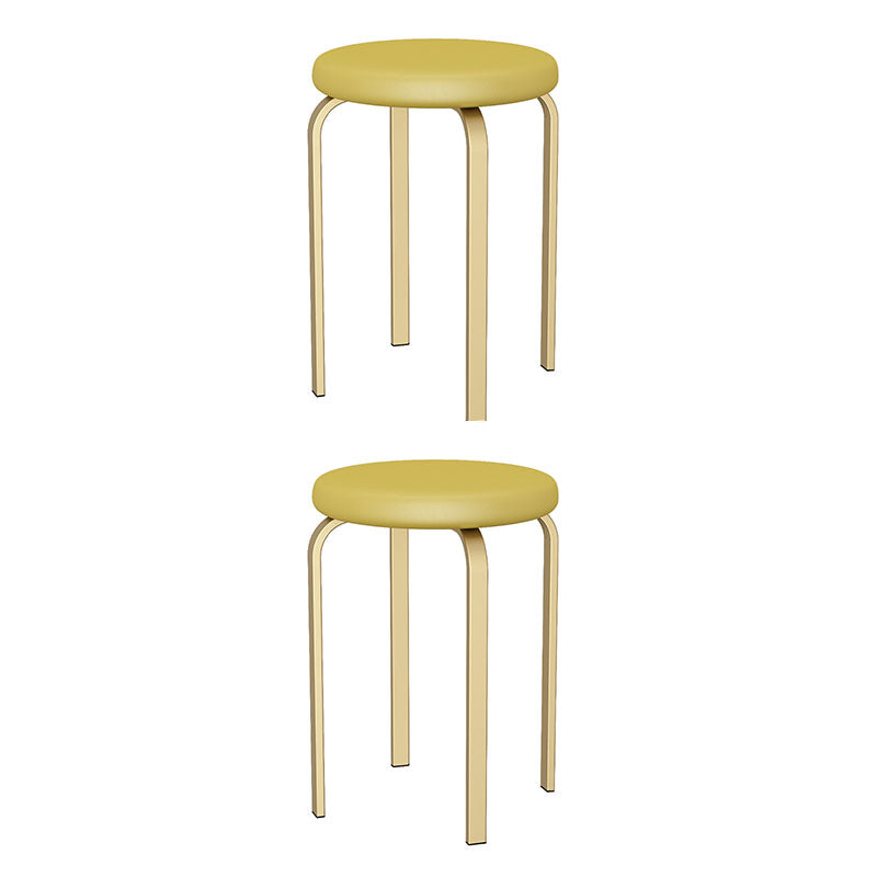 Modern Round Standard Solid Color Water Resistant Standard for Home Decor Yellow 2 Piece Set Clearhalo 'furn' 'furn_ottomans_poufs' 'Furniture' 'Living Room Furniture' 'Ottomans & Poufs' 'ottomans_poufs' 6651866