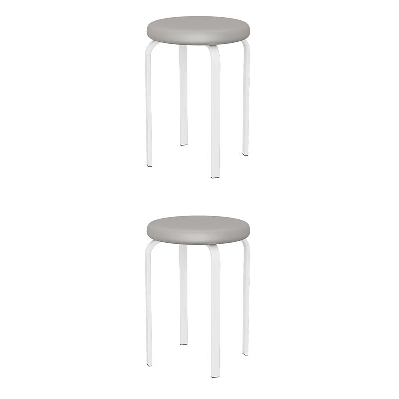 Modern Round Standard Solid Color Water Resistant Standard for Home Decor Heather Gray 2 Piece Set Clearhalo 'furn' 'furn_ottomans_poufs' 'Furniture' 'Living Room Furniture' 'Ottomans & Poufs' 'ottomans_poufs' 6651870