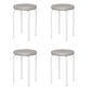 Modern Round Standard Solid Color Water Resistant Standard for Home Decor Heather Gray 4 Piece Set Clearhalo 'furn' 'furn_ottomans_poufs' 'Furniture' 'Living Room Furniture' 'Ottomans & Poufs' 'ottomans_poufs' 6651871