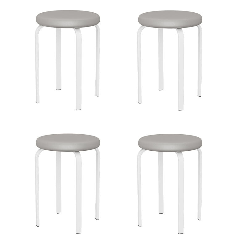 Modern Round Standard Solid Color Water Resistant Standard for Home Decor Heather Gray 4 Piece Set Clearhalo 'furn' 'furn_ottomans_poufs' 'Furniture' 'Living Room Furniture' 'Ottomans & Poufs' 'ottomans_poufs' 6651871