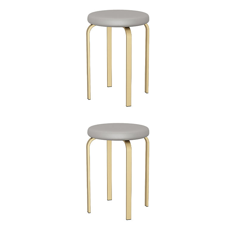 Modern Round Standard Solid Color Water Resistant Standard for Home Decor Grey 2 Piece Set Clearhalo 'furn' 'furn_ottomans_poufs' 'Furniture' 'Living Room Furniture' 'Ottomans & Poufs' 'ottomans_poufs' 6651876