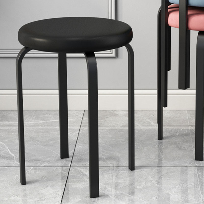 Modern Round Standard Solid Color Water Resistant Standard for Home Decor Black 1 Piece Clearhalo 'furn' 'furn_ottomans_poufs' 'Furniture' 'Living Room Furniture' 'Ottomans & Poufs' 'ottomans_poufs' 6651882