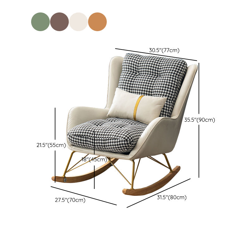 Magnifique chaise de planeur Faux Cuir Pillow Rocker Rocker avec ottoman