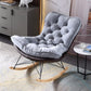 Modern Rocker Chair Metal Frame Friction Resistant Upholstered Rocker Chair