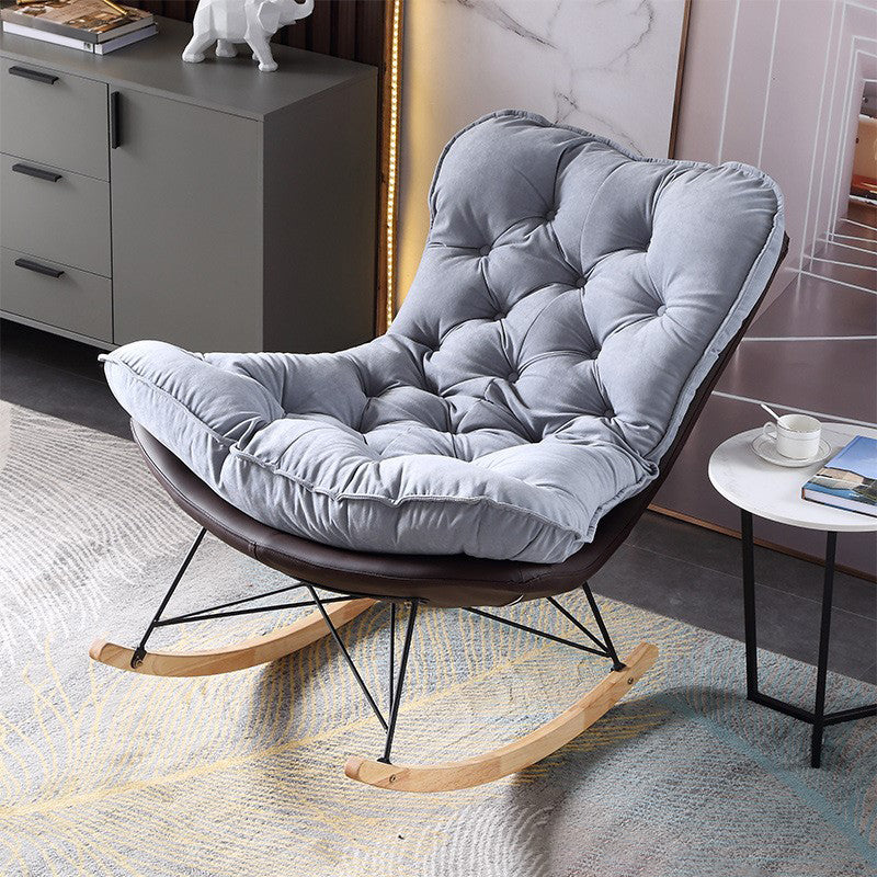 Modern Rocker Chair Metal Frame Friction Resistant Upholstered Rocker Chair
