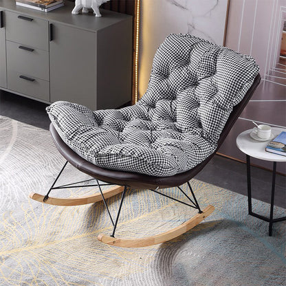 Modern Rocker Chair Metal Frame Friction Resistant Upholstered Rocker Chair