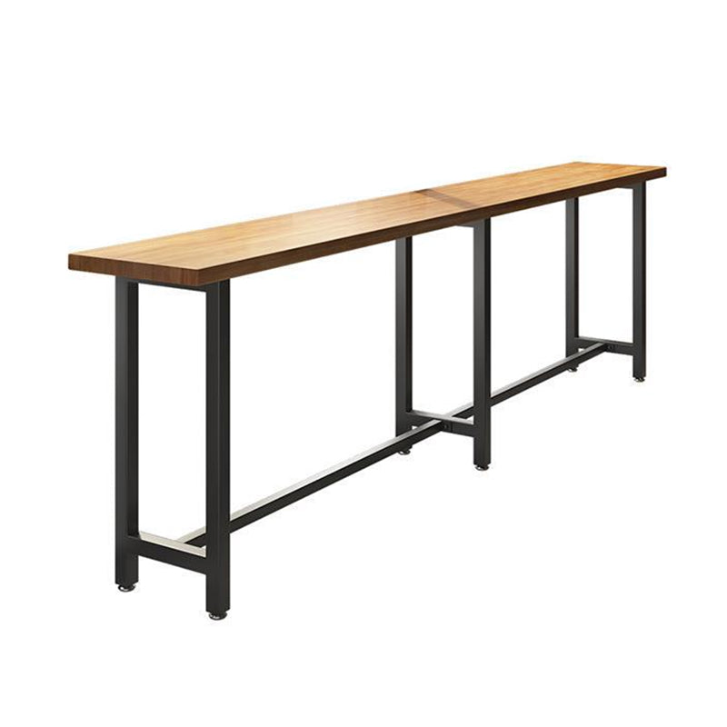 Industrial Bar Table Set 1/7 Pieces Solid Wood Rectangle Table and Stool Set Clearhalo 'Bar Furniture' 'furn' 'furn_home_bar_bar_sets' 'Furniture' 'Home Bars & Bar Sets' 'home_bar_bar_sets' 'Kitchen & Dining Furniture' 6652019