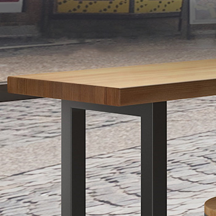Industrial Bar Table Set 1/7 Pieces Solid Wood Rectangle Table and Stool Set Clearhalo 'Bar Furniture' 'furn' 'furn_home_bar_bar_sets' 'Furniture' 'Home Bars & Bar Sets' 'home_bar_bar_sets' 'Kitchen & Dining Furniture' 6652022