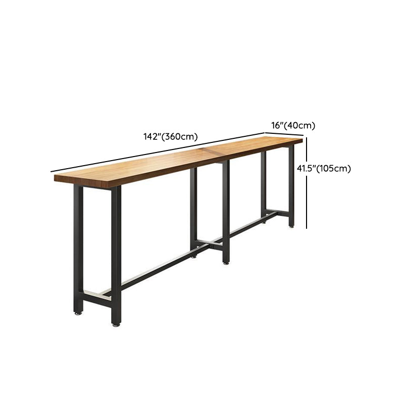 Industrial Bar Table Set 1/7 Pieces Solid Wood Rectangle Table and Stool Set Clearhalo 'Bar Furniture' 'furn' 'furn_home_bar_bar_sets' 'Furniture' 'Home Bars & Bar Sets' 'home_bar_bar_sets' 'Kitchen & Dining Furniture' 6652026
