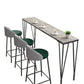 Modernes 1/4-teiliges Bartisch-Set, rechteckiger Stein-Thekentisch mit hohen Hockern