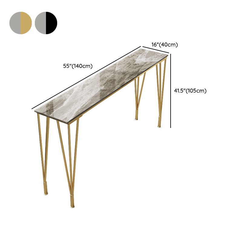 Modernes 1/4-teiliges Bartisch-Set, rechteckiger Stein-Thekentisch mit hohen Hockern