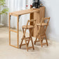 Contemporary Bar Table Set 1/2/3 Pieces Counter Height Pub Set 3 Pieces: 1 Wood Table, 2 Wood Stools Clearhalo 'Bar Furniture' 'furn' 'furn_home_bar_bar_sets' 'Furniture' 'Home Bars & Bar Sets' 'home_bar_bar_sets' 'Kitchen & Dining Furniture' 6652163