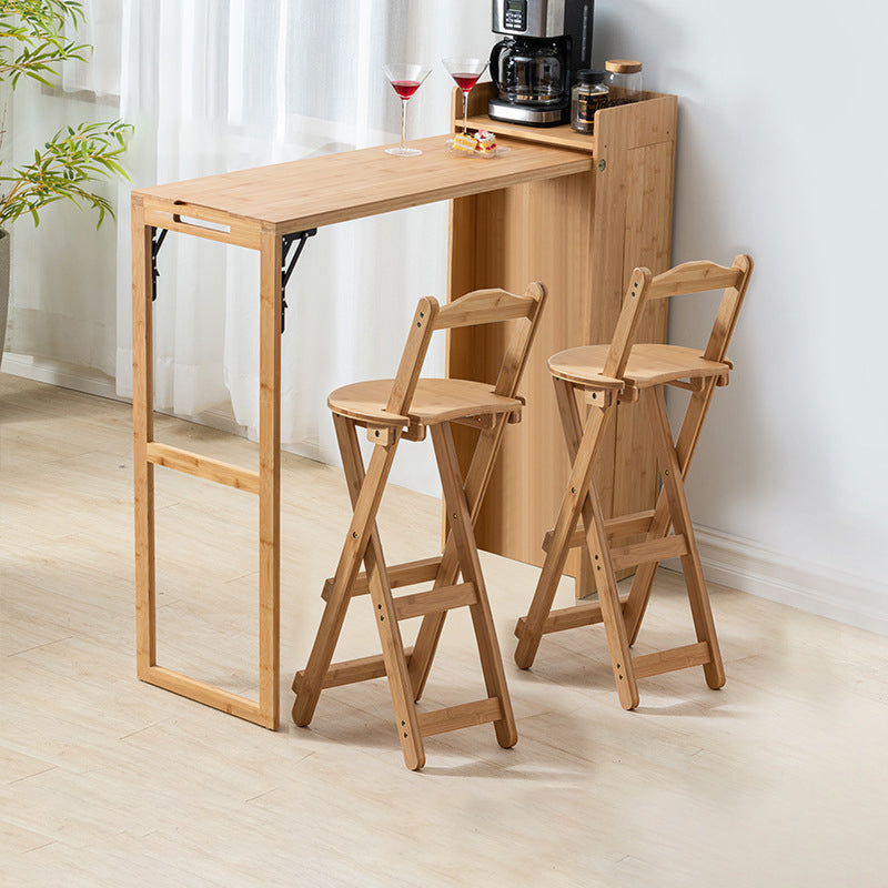 Contemporary Bar Table Set 1/2/3 Pieces Counter Height Pub Set 3 Pieces: 1 Wood Table, 2 Wood Stools Clearhalo 'Bar Furniture' 'furn' 'furn_home_bar_bar_sets' 'Furniture' 'Home Bars & Bar Sets' 'home_bar_bar_sets' 'Kitchen & Dining Furniture' 6652163
