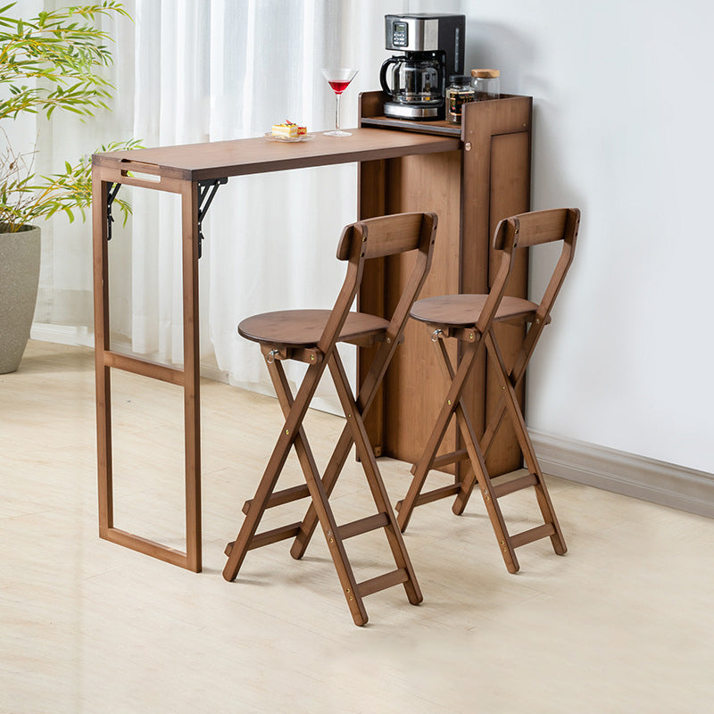 Contemporary Bar Table Set 1/2/3 Pieces Counter Height Pub Set 3 Pieces: Nature Table , 2 Natural Bar Stools Clearhalo 'Bar Furniture' 'furn' 'furn_home_bar_bar_sets' 'Furniture' 'Home Bars & Bar Sets' 'home_bar_bar_sets' 'Kitchen & Dining Furniture' 6652165