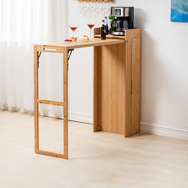 Contemporary Bar Table Set 1/2/3 Pieces Counter Height Pub Set Nature Table 53"L x 17"W Clearhalo 'Bar Furniture' 'furn' 'furn_home_bar_bar_sets' 'Furniture' 'Home Bars & Bar Sets' 'home_bar_bar_sets' 'Kitchen & Dining Furniture' 6652169