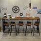 Industrial Bar Table Set 1/4/6/11 Pieces Solid Wood Pub Dining Set for Indoor 6 Pieces: 1 Table, 5 Brown Stools Clearhalo 'Bar Furniture' 'furn' 'furn_home_bar_bar_sets' 'Furniture' 'Home Bars & Bar Sets' 'home_bar_bar_sets' 'Kitchen & Dining Furniture' 6652182