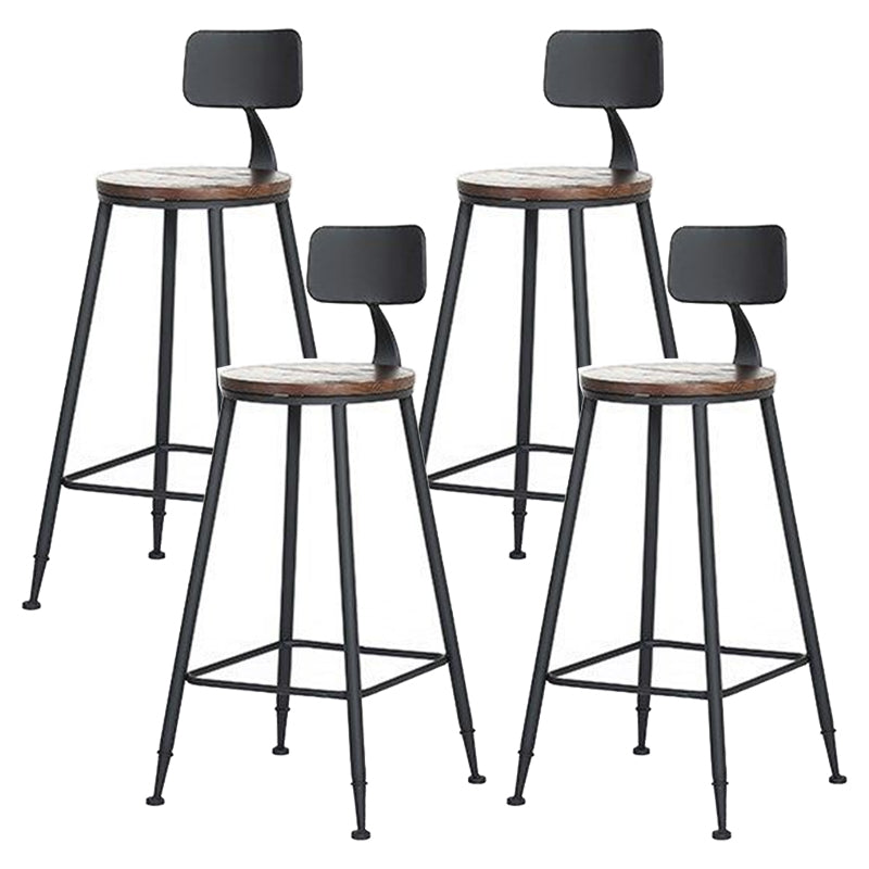 Industrial Bar Table Set 1/4/6/11 Pieces Solid Wood Pub Dining Set for Indoor Brown 30"H Stools (Set of 4) Clearhalo 'Bar Furniture' 'furn' 'furn_home_bar_bar_sets' 'Furniture' 'Home Bars & Bar Sets' 'home_bar_bar_sets' 'Kitchen & Dining Furniture' 6652184