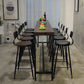 Industrial Bar Table Set 1/4/6/11 Pieces Solid Wood Pub Dining Set for Indoor 11 Pieces: Table, 10 Stools Clearhalo 'Bar Furniture' 'furn' 'furn_home_bar_bar_sets' 'Furniture' 'Home Bars & Bar Sets' 'home_bar_bar_sets' 'Kitchen & Dining Furniture' 6652186