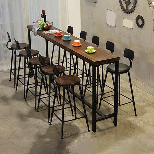 Set da tavolo da bar industriale 1/4/6/11 pezzi da pranzo in legno massiccio per interno