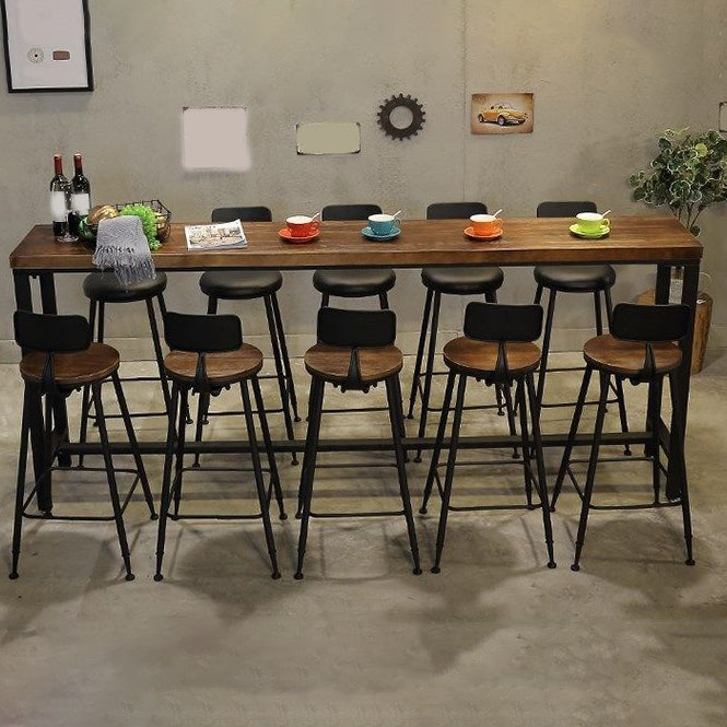 Industrial Bar Table Set 1/4/6/11 Pieces Solid Wood Pub Dining Set for Indoor Clearhalo 'Bar Furniture' 'furn' 'furn_home_bar_bar_sets' 'Furniture' 'Home Bars & Bar Sets' 'home_bar_bar_sets' 'Kitchen & Dining Furniture' 6652193