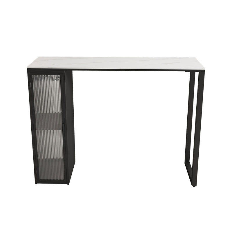 Set tavolo da bar moderno Tavolo da bar rettangolare in pietra da 1/2/3 pezzi con sgabelli imbottiti