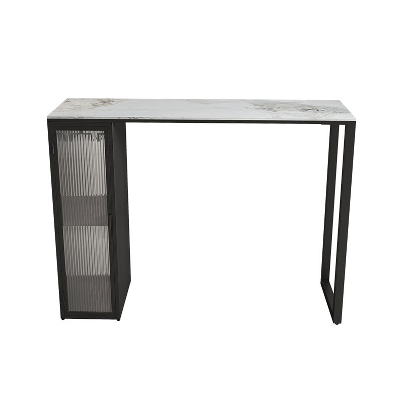 Set tavolo da bar moderno Tavolo da bar rettangolare in pietra da 1/2/3 pezzi con sgabelli imbottiti