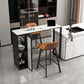 Set tavolo da bar moderno Tavolo da bar rettangolare in pietra da 1/2/3 pezzi con sgabelli imbottiti