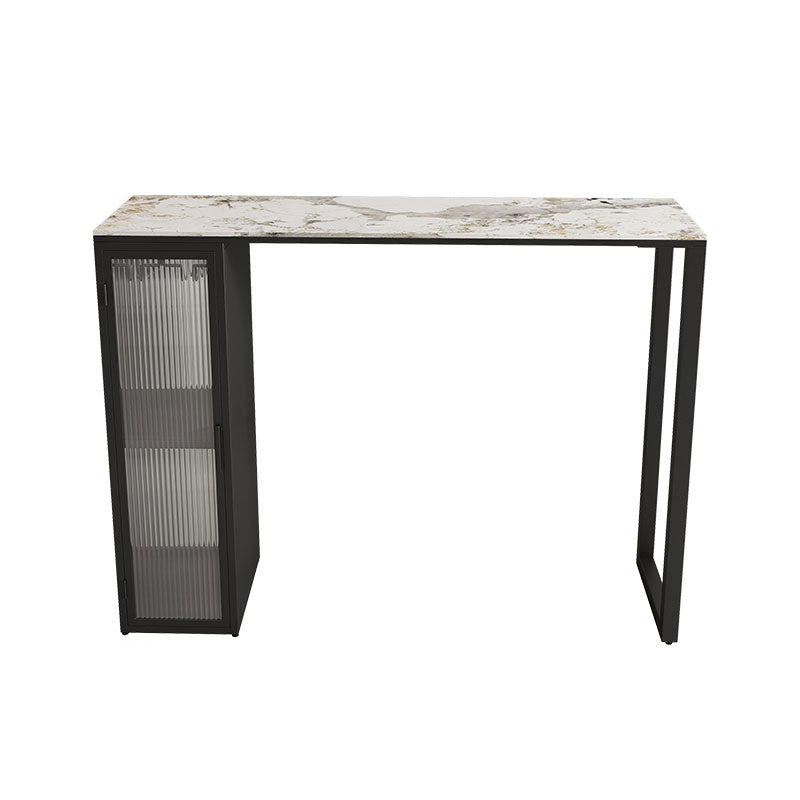Set tavolo da bar moderno Tavolo da bar rettangolare in pietra da 1/2/3 pezzi con sgabelli imbottiti