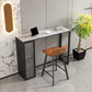 Set tavolo da bar moderno Tavolo da bar rettangolare in pietra da 1/2/3 pezzi con sgabelli imbottiti