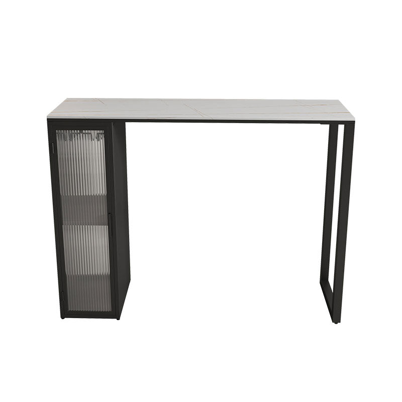 Set tavolo da bar moderno Tavolo da bar rettangolare in pietra da 1/2/3 pezzi con sgabelli imbottiti