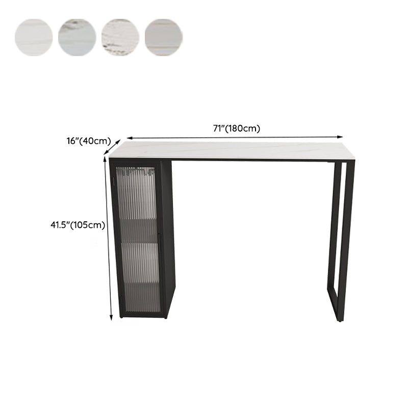 Set tavolo da bar moderno Tavolo da bar rettangolare in pietra da 1/2/3 pezzi con sgabelli imbottiti