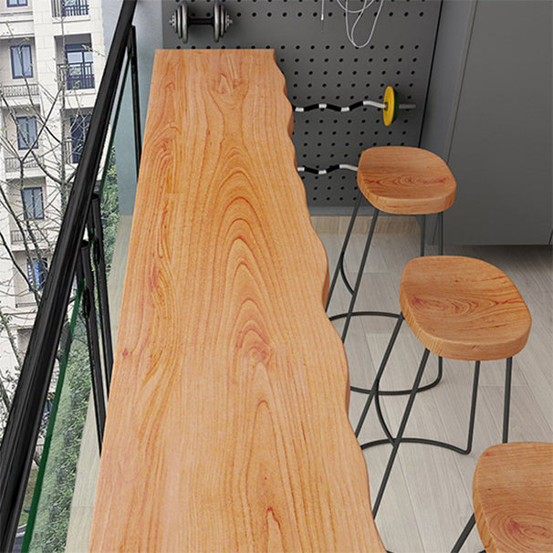 Juego de mesa de bar industrial, juego de mesa y taburete rectangulares de madera maciza de 1/4 piezas