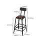 Juego de mesa de bar industrial, juego de mesa y taburete rectangulares de madera maciza de 1/4 piezas