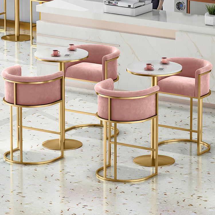 Glam Barset 1/3/5-delig Kunstmarmeren pubtafel met massieve rugleuningen