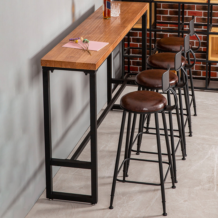 Contemporary Rectangle Bar Set 1/4/7 Pieces Solid Wood Pub Dining Set for Dining Room 5 Pieces: Table, 4 Stools Clearhalo 'Bar Furniture' 'furn' 'furn_home_bar_bar_sets' 'Furniture' 'Home Bars & Bar Sets' 'home_bar_bar_sets' 'Kitchen & Dining Furniture' 6652382