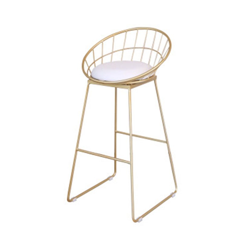 Contemporary Style Bar Table Set 1/3 Pieces Stone Bar table with Upholstered Stools White-Gold 30"H Stool (Single) Clearhalo 'Bar Furniture' 'furn' 'furn_home_bar_bar_sets' 'Furniture' 'Home Bars & Bar Sets' 'home_bar_bar_sets' 'Kitchen & Dining Furniture' 6652400