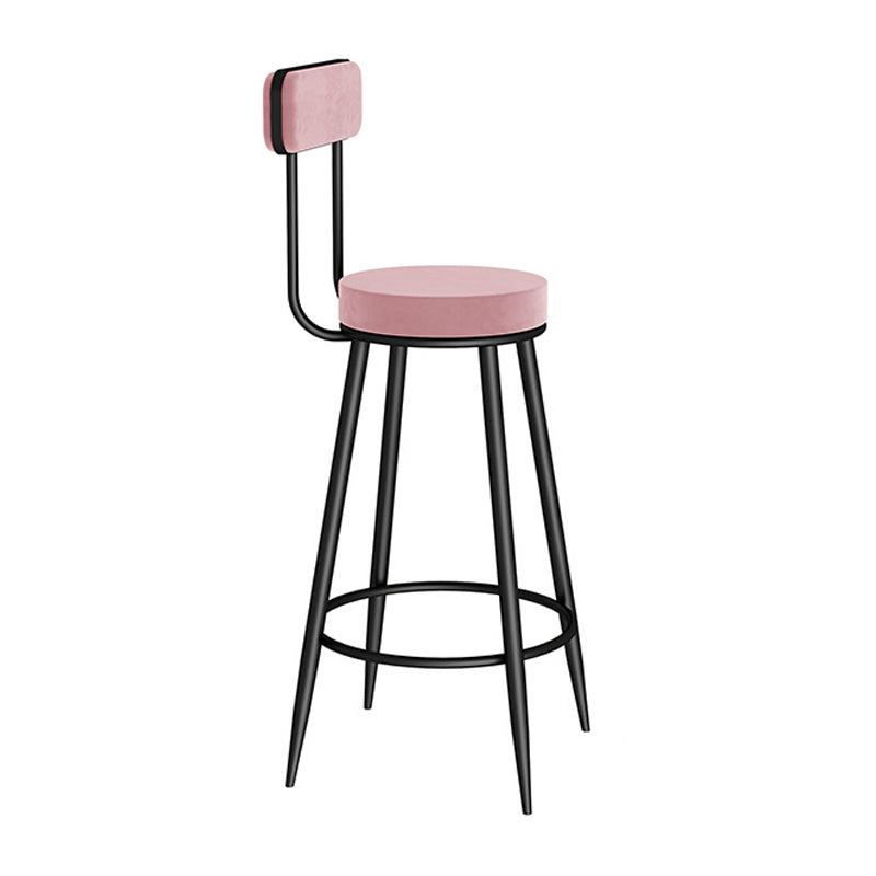 Modern Style Bar Table Set 1/3 Pieces Stone Bar table with Upholstered Stools Pink 30"H Stool (Single) Clearhalo 'Bar Furniture' 'furn' 'furn_home_bar_bar_sets' 'Furniture' 'Home Bars & Bar Sets' 'home_bar_bar_sets' 'Kitchen & Dining Furniture' 6652423
